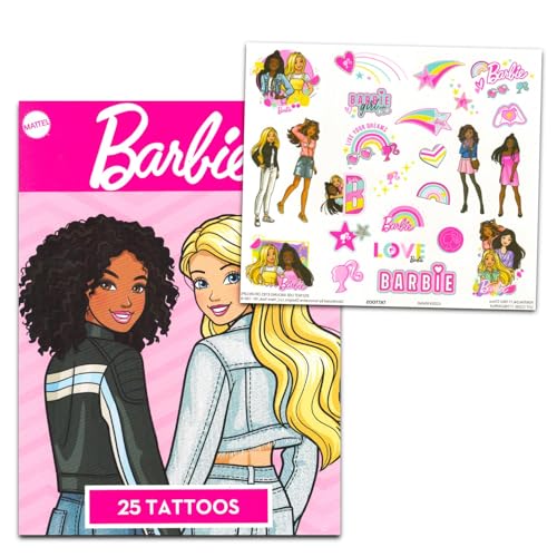 Barbie Tattoos for Girls Set - Bundle of 75 Barbie Temporary Tattoo Party Favors, Goodie Bag Fillers and More | Barbie Party Supplies for Girls