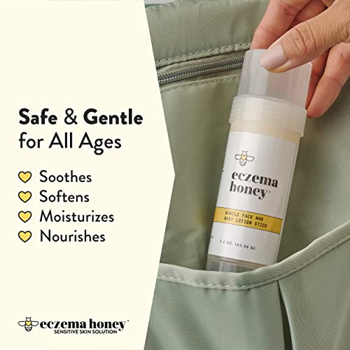 ECZEMA HONEY Gentle Face & Body Lotion Stick - Moisturizing Colloidal Oatmeal Hand Cream for Extremely Dry Skin - Eczema Lotion Helps Psoriasis, Dermatitis & More (2.2 Oz) (Pack of 2)