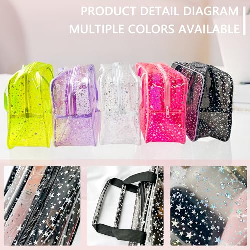 ONEART Waterproof PVC Cosmetic Bag - Clear Makeup Pouch for Travel Toiletry Organizer - Wrinkle-Resistant & Lightweight (1-Pack) (Pink)