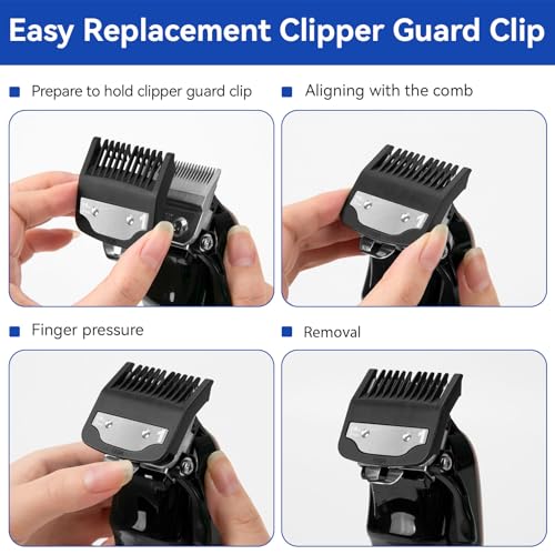 Replacement for Wahl Clipper Guards Set, Compatible with Wahl 1 Clipper Guards Set, 1/8" 3mm Hair Clipper Guards Set for Professional Stylists and Barbers, Black