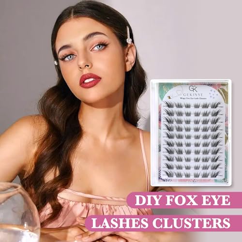 Fox Eye Lash Clusters Wispy: Natural Left & Right Individual Lashes 60 Pcs DIY Eyelash Extensions 9-13mm Cluster Lashes