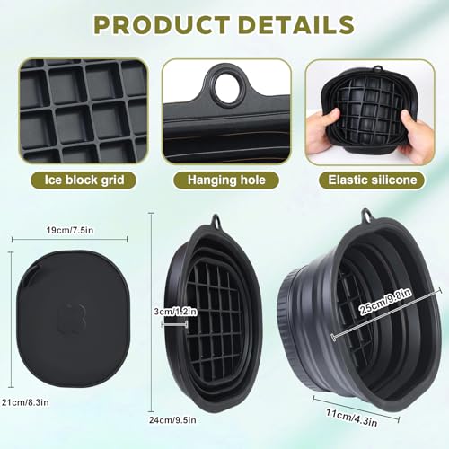 Cmonie Silicone Face Bowl for Ice with Built-In Icetray ? Collapsible Silicone Facial Ice Bath Bowl for Cold Plunge Therapy, Ice Water Facials at Home