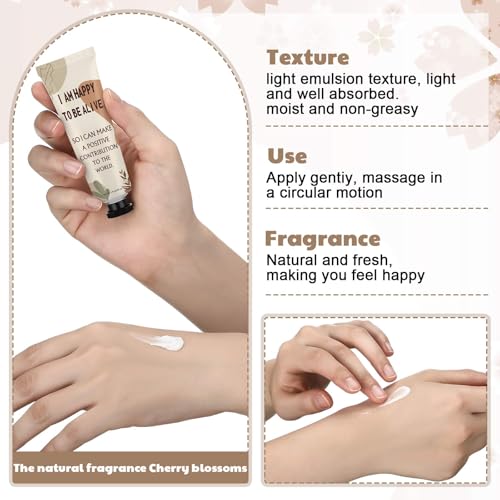Loopeer 24 Pcs Positive Affirmation Gifts Bulk Hand Cream Gift Set Small Motivational Stress Relief Gift for Coworker Staff Teacher Nurse Women Dry Cracked Hands Travel Size Moisturizing