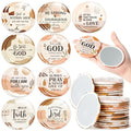 Y1tvei Bible Verse Compact Mirrors - 72Pcs Boho Christian Gifts Bulk Bible Verse Mini Compact Mirrors Inspirational Small Portable Round Pocket Makeup Mirror for Purse Church Party Favors for Women