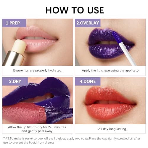 lip stain peel off,Long-Lasting All day Lips tick peel off Masque,Waterproof and Transfer Proof Lip tint - Matte Finish Peel Off lip stain£¨ 01Sweetheart Stain £©