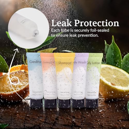 Leak-Proof Travel Size Body Wash 1 Oz Each Pack of 200 Bulk Pack Santal and Orange Scent Hotel Body Wash Amenities and Toilteries for Hospitality