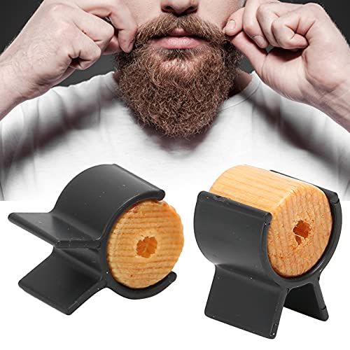 Mustache Training Wheel, 1 Pair Wood Gel Handlebar Mustache Training Mustache Shaping Wheel Beards Template Shaping Tools Mustache Styling Father Boy Husband Boyfriend