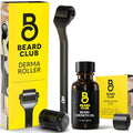 The Beard Club Derma Roller, Beard Growth Oil & Replacement Head for Face, Body and Scalp Microneedling Roller for Men and Women with 540 Titanium Microneedles - Beard Roller for Hair & Beard