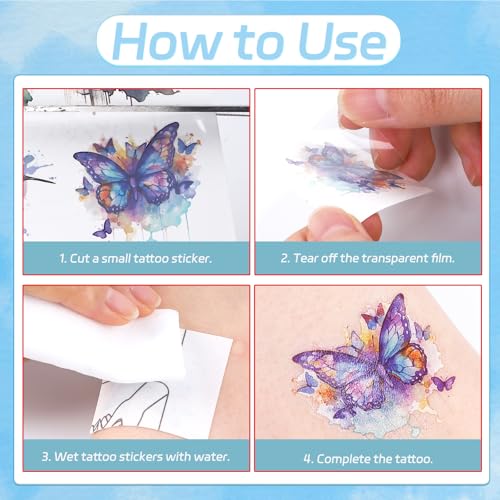 Blue Axolotl Temporary Tattoos - 200+ Axolotl Birthday Decorations Blue Axolotl Party Favors Supplies Decor Cute Axolotl Tattoo Temporary Prizes Rewards Axolotl Gifts Adults