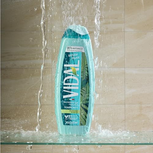 Vidal Shower Gel, White Musk 250 ml/8.4 Fl Oz, Moisturizing, Softening, Body Care, Unisex, Made in Italy