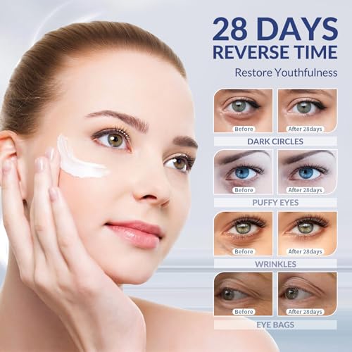 Multi-Peptide & Retinol Eye Cream,Electric Massage Eye Cream With Caffeine,Niacinamide,Vitamin C & for Dark Circles, Puffiness Puffy Bags & Wrinkles £¬Anti-Aging Eye Cream for Fine Lines, 0.7 fl.oz