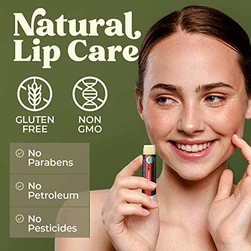 Earth's Daughter USDA Organic Lip Balm 12-Pack (2x 6-Packs) - Fruit Flavors, Beeswax, Coconut Oil, Vitamin E - Best Lip Repair Chapstick for Dry Cracked Lips - Moisturizing Lip Care