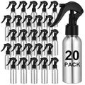 20 Pack Aluminum Fine Mist Spray Bottles Portable 100ml/3.4oz Empty Reusable Refillable Silver Metal Sprayer for Travel Hairdressing Tattooing Flower Watering BBQ Smoker Food Mist
