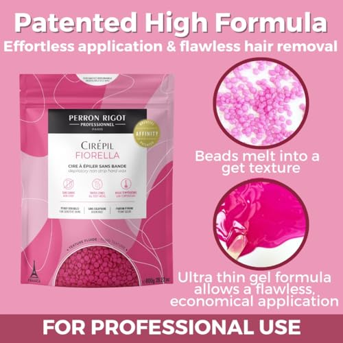 Cirepil - Fiorella - 800g / 28.22 oz Hard Wax Beads Bag - Fresh Peony Scent & Rosin-Free Formula - Beginner-Friendly Stripless Wax for Face & Body - Low Temp Refill Bag