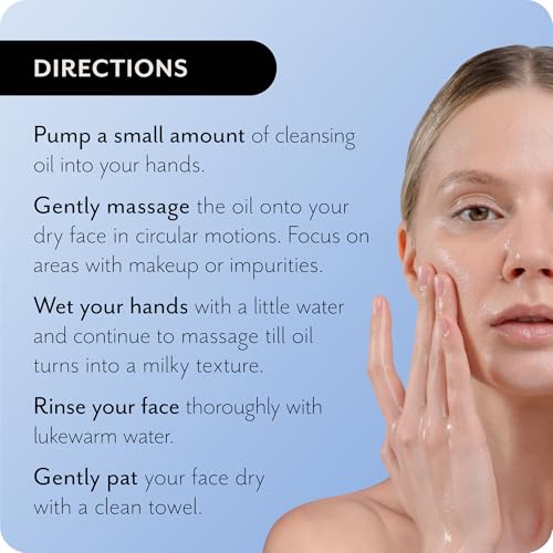 Face Cleansing Oil ? Hydrating Makeup Remover & Deep Pore Cleanser | Natural Oils with Grape Seed | Men & Women Cleansing Facial Wash for All Skin Types, Vegan & Cruelty Free | 3.72 fl oz