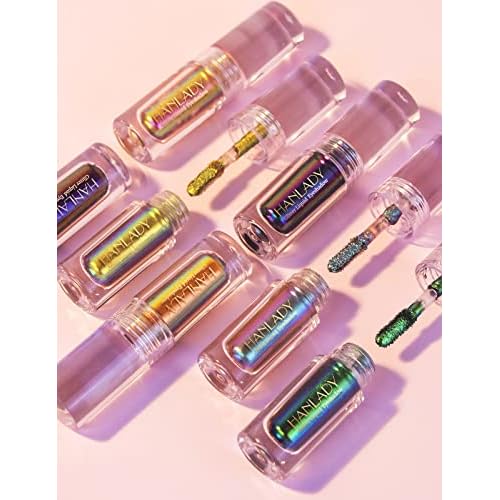 Chameleon Eyeshadow Liquid Glitter Eye Makeup, Glitter Eyeshadow Intense Color Shifting Long Lasting with No Creasing, Quicky Dry & High Pigmented Shimmer Eye Shadow, Coral
