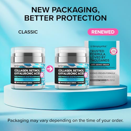 Anti-Aging Face Moisturizer with Retinol, Collagen & Hyaluronic Acid - Made in USA - Moisturizer Face Cream for Women & Men - Firming & Hydrating Neck Cream - Day & Night Skin Care - 1.7 fl oz