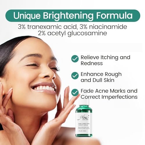 Alra Tone Correcting Serum for Face, Skin Brightening Serum with Niacinamide & Tranexamic Acid, Dark Spot Remover, Reduce Blemishes & Dullness, Skin Care for Women Men, Fragrance Free, 1 fl oz