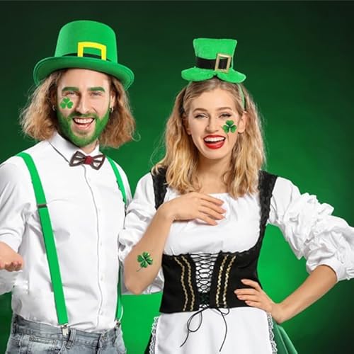 70 Pcs St Patricks Day Tattoos 10 Sheet Shamrock Temporary Tattoos For Adults Irish Party Favor Accessories Makeup Kit£¨St. Patrick's Day£©