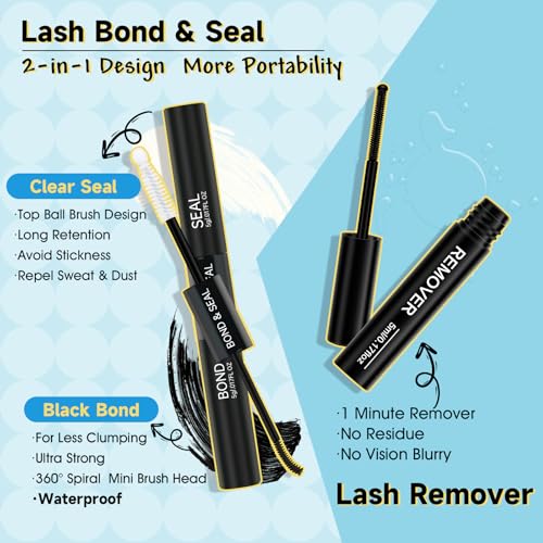 KevKev Lash Clusters Kit 144Pcs Ultra Soft Eyelash Extension Kit with Lash Bond and Seal Lash Glue Lash Remover for Cluster Eyelash Extensions (Volcano, D-8-16mix)