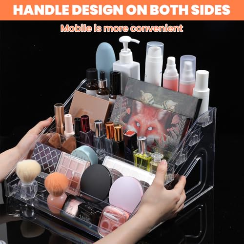 2 Pack 7 Tier Oil Nail Polish Display Rack Sunglass Essential Nail Polish Organizers Acrylic Makeup Oils Ink Storage 84 Bottles Nails Polishs Large Capacity No Tool Needed Assembly Clear