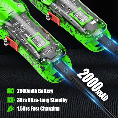 Professional Hair Clippers for Men, Cordless Barber kit for Hair Cutting & Grooming, Hair Clippers and Trimmer Set for Barber Haircut with LED Display, 8 Fade Taper Combs(Green Set)