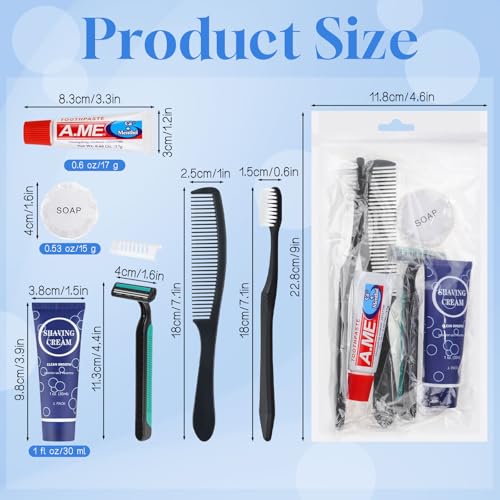 Disposable Toiletry Kits, 6 In 1 Bulk Travel Size Hygiene Care Packages,Essential Men Women Individually Wrapped Personal Toiletries Set for Hotel, Charity/Guests/Shelter/Homeless (40 Pack)