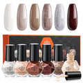modelones Nail Polish, 6 Colors White Quick Dry Mini Starter Kit, Long Lasting Art DIY Manicure Set at Home for Women Girls