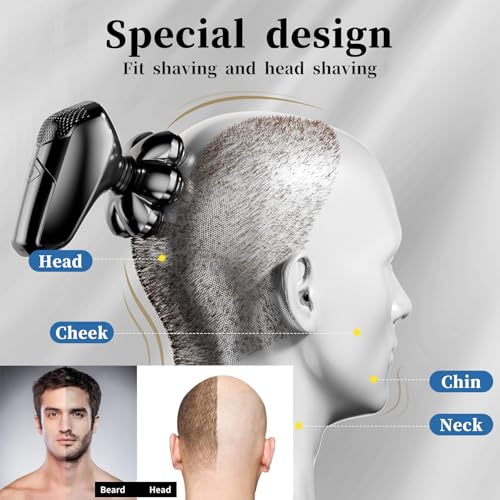 7 Heads Shaver Replacement Head for Head Shaver, Universal Hair Trimmer Blade for Bald Men.Compatible with many Brands Replacement Head Shave Razors Wet Dry Beard Shaver 7 Heads Head