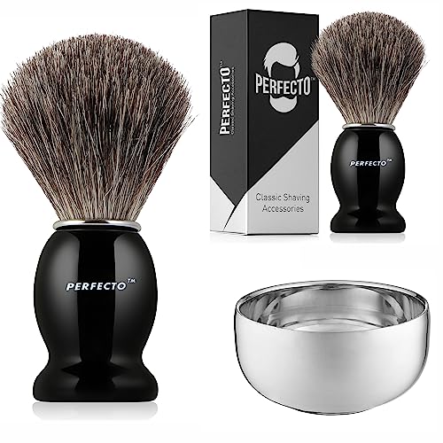 Black Badger Shaving Brush and Shaving Bowl
