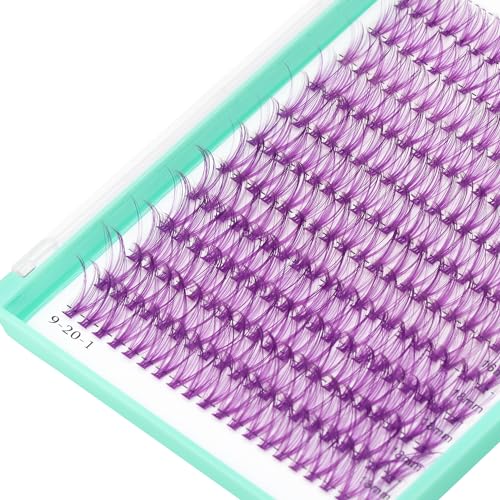 Bodermincer 7D/10D/20D/30D/40D/50D/60D/80D/100D Lash Cluster 240pcs D Curl Individual Cluster Eyelashes Fluffy false Eyelashes Extension Lash Cluster DIY at Home (20D Purple-14-16-18mm MIX)