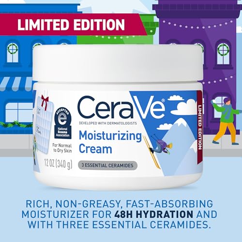 CeraVe Apr?s Ski Moisturizing Cream, Body and Face Moisturizer for Dry Skin, Hyaluronic Acid and Ceramides, Daily Moisturizer, Oil-Free, Fragrance Free, Non-Comedogenic, Limited Edition, 12 Ounce