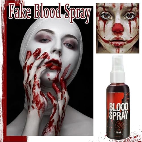Fake Blood Makeup Spray,Fake Blood Washable for Clothes,Halloween Liquid Blood Splatter for Vampire Zombie Bride Clown Costume Cosplay Theater SFX Halloween Makeup