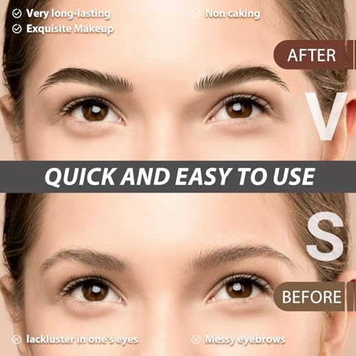 Eye Brow Pencils for Women Brown for Eyebrow Makeup Microblading Faux Brow Pencil With Hair Like Strokes Waterproof Total Temptation Brow Definer Lapiz De Cejas A Prueba De Agua (brown)