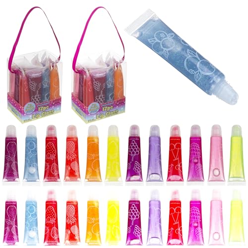 EXPRESSIONS 24-Pack Flavored Lip Gloss Bulk Set | Non-Toxic, Kid-Safe Squeeze Tubes for Party Favors, Goodie Bag Fillers & Classroom Gifts