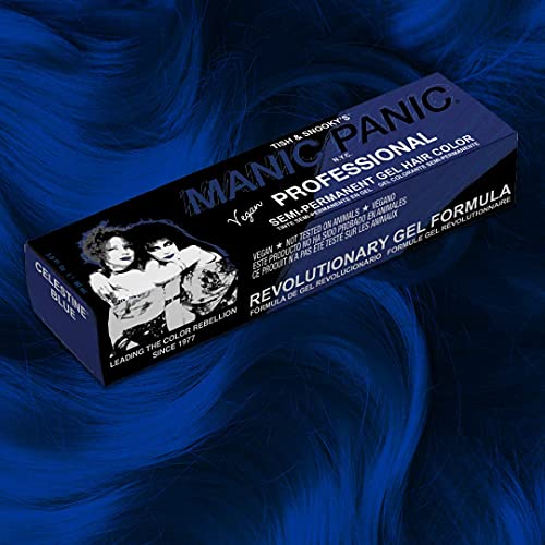 MANIC PANIC Professional Color Celestine Blue - Deep Indigo Blue Semi Permanent Gel Hair Dye - Lasts Through 40+ Washes - No Developer Required (3oz) (Pack of 2)