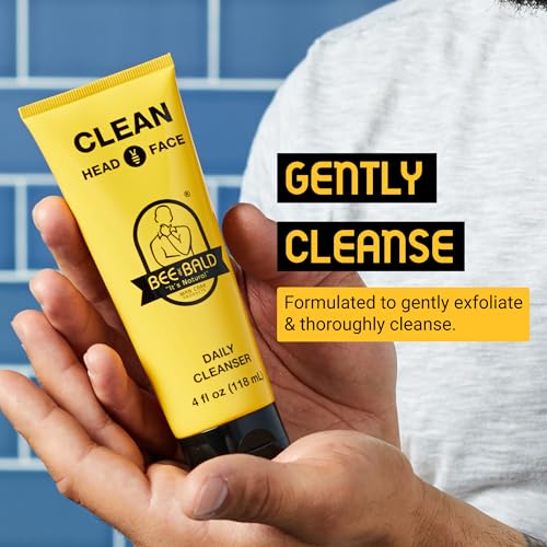 Bee Bald 2-Pack with CLEAN Hydrating Facial Cleanser, HEAL Post-Shave Healing Balm