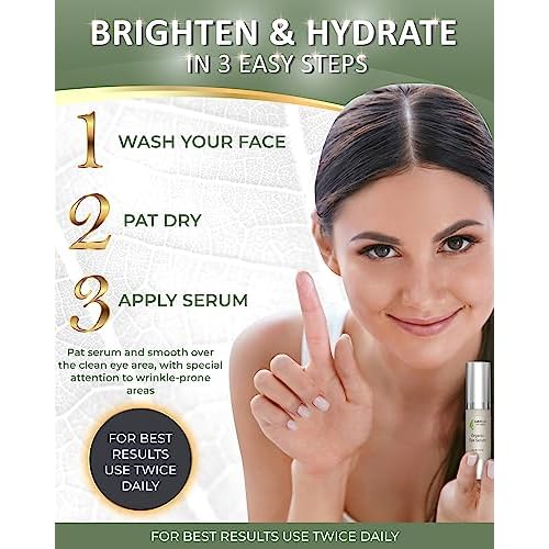 American Natural Eye Serum for Puffy Bags Under Eyes (0.5oz) - Dark Eye Circle Remover with Organic Cucumber & Chamomile Extract | Fine Line & Wrinkle Reduction Anti Aging Serum For Men & Women