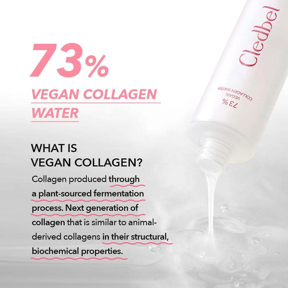 Cledbel Collagen Booster Serum, 150ml/ 5.07fl. Oz, Firming, Plumping & Hydrating Serum, 73% Vegan Collagen Water, Vegan Elastin, Hyaluronic Acid, for All Skin, Korean Skincare, Paraben-Free