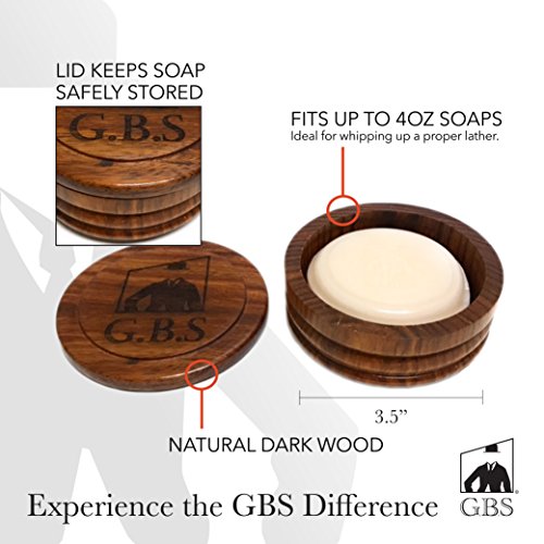G.B.S Men Professional Shaving Kit Box- Rust Free Stainless Shaving Razor with Wooden Handle, Wooden Soap Bowl, Shaving Brush, Leather Strop, - A Full Package for Men¡¯s Shaving