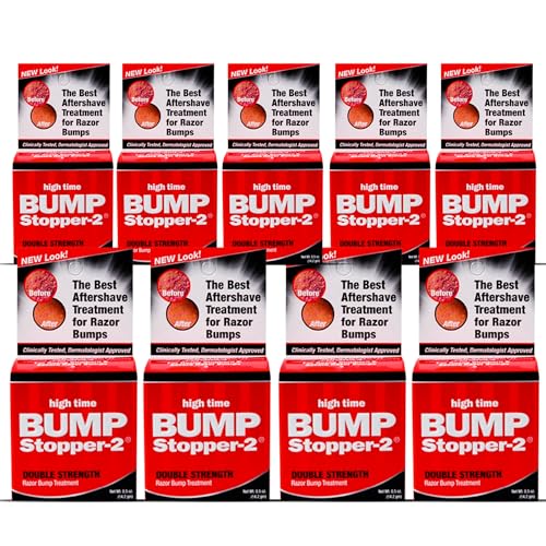 Bump Stopper 2 Double Strength Razor Bump Treatment | Formulated to Relieve Razor Burn | Eliminates Ingrown Hairs | Aftershave for Men - 0.5 OZ (9 Pack)