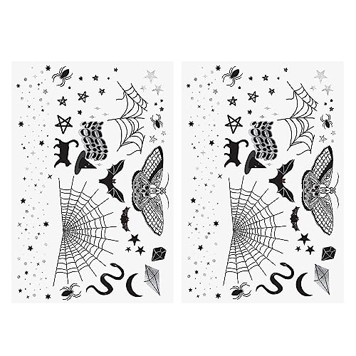 Flash Tattoos Halloween Witch Please temporary tattoos | 44 Spooky Tattoos | Metallic tattoo | Halloween Party Supplies | Halloween party, Spider, Spiderweb, snake, black cat, stars
