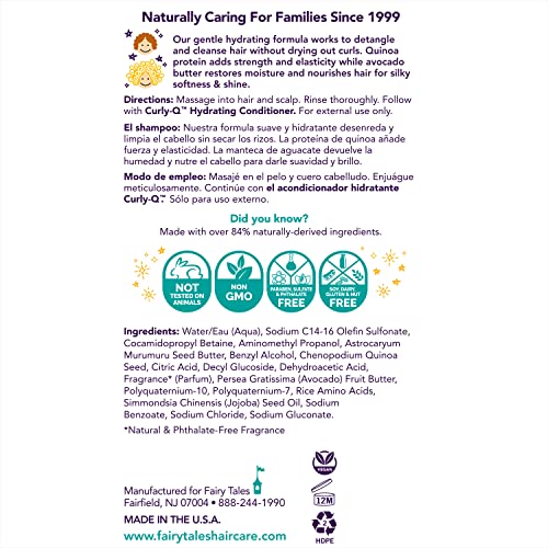 Fairy Tales Curly Q Hydrating Shampoo for Curly and Multi-Cultural Hair - Paraben, Sulfate, Gluten and Nut Free - 12 oz