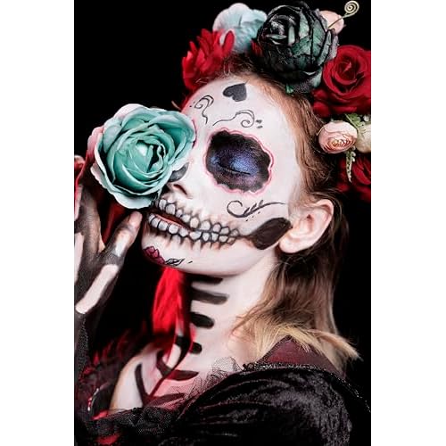 White Face Paint, Liquid Makeup Foundation, Flawless Cream Goth Makeup, Full Coverage Demi Matte Finish, Professional Body Paint For Halloween Cosplay, Clown, Skeleton, Joker, Mime SFX Make up