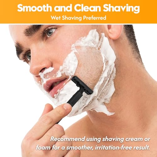 3-Blade Disposable Razors for Men & Women ? 100 Pack Bulk Stainless Steel Shavers with Lubricating Strip & Safety Cap, Non-Slip Handle for Sensitive Skin, Travel, Hotel, Charity (Black)