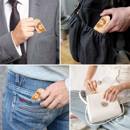 Folding Beard Comb for Men, Portable Bamboo Beard & Mustache Comb Hair Brush with Travel Pouch, Ideal Father¡¯s Day, Birthday, Christmas Gift Stocking Stuffers for Him