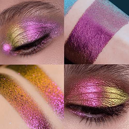 Metallic Liquid Chameleon Eyeshadow Set - Long-Lasting Holographic Glitter Multichrome Eyeshadow, Multi-Dimensional Color Shifting Makeup, Quick-Drying & Waterproof (WONDER)