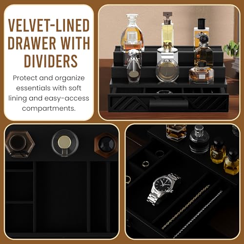 Cologne Organizer for Men - Multi Tier Drawer Organizer & Dresser Organizer Countertop - Perfume Holder | Cologne Stand For Men - Perfume Organizer for Women