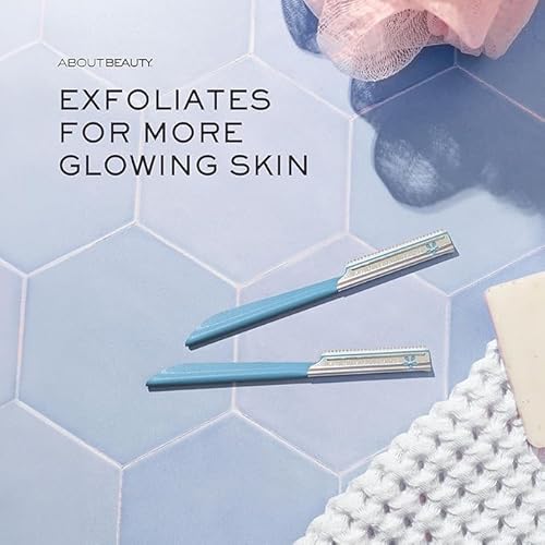 About Face Pro-Premium Facial Razors - 12 Beauty Groomers for Hair Removal, Ideal for Shaving, Exfoliating, Dermaplaning and Brow Shaping, Japanese Stainless Steel Gently Removes Facial Hair