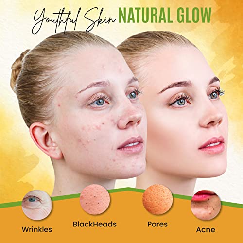 Organic Vitamin C Clay Mask Stick - Detox Clay Face Mask Stick for Acne Scars & Pore Cleansing - Cleanses Pores and Removes Blackheads - Helps to Improve Skin Texture and Even Tone - 5 FL OZ